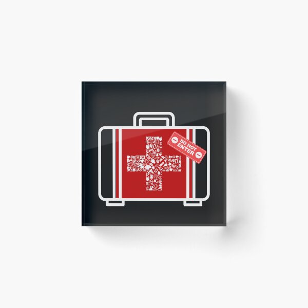 Item preview, DO NOT ENTER – Medical Emergency Humor Design with First Aid Case designed and sold by Aquarius-club.
