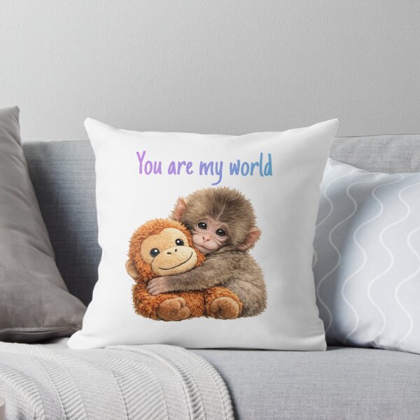 Item preview, Punch Baby Monkey Hugging Orangutan Plushie | Macaque | Cute Monkey  designed and sold by t-patterns.