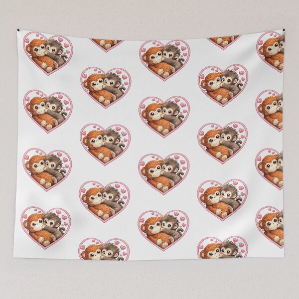 Item preview, Punch Baby Monkey Hugging Orangutan Plushie | Macaque | Cute Monkey  designed and sold by t-patterns.