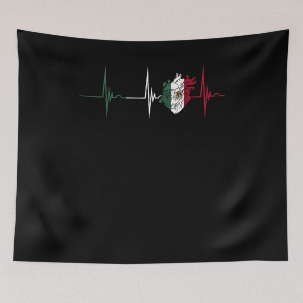 Item preview, mexico heart mexico flag heartbeat ekg pulse mexican pride designed and sold by Goleon12.