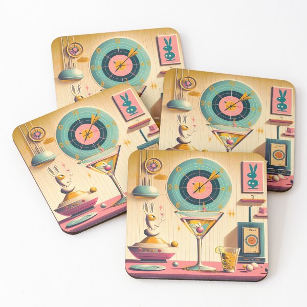 Item preview, Atomic Retro Futuristic Rascally Rabbit Martini Bar designed and sold by Lee Hiller Designs.