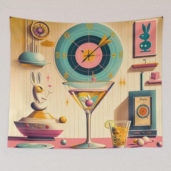 Item preview, Atomic Retro Futuristic Rascally Rabbit Martini Bar designed and sold by Lee Hiller Designs.