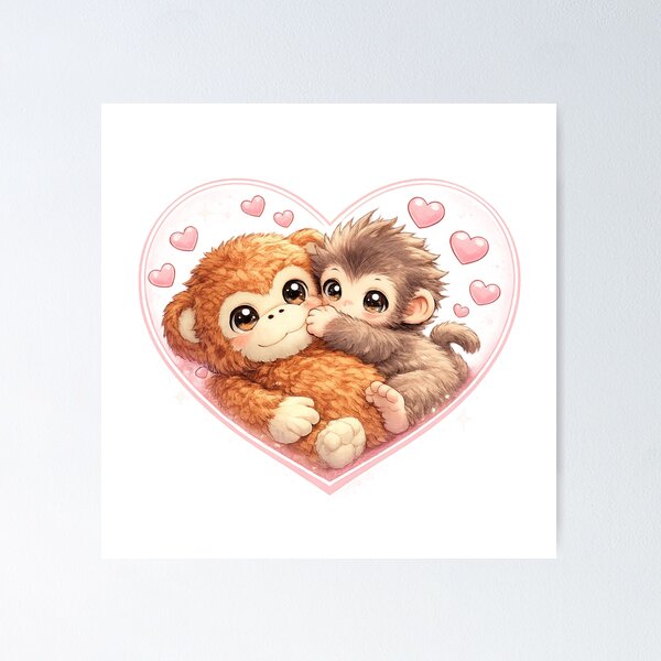 Item preview, Punch Baby Monkey Hugging Orangutan Plushie | Macaque | Cute Monkey  designed and sold by t-patterns.