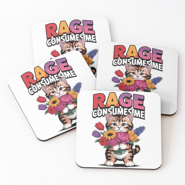 Item preview, Cute Cat Rage Consumes Me – Funny Cat Meme – Cute Kitty Flower designed and sold by SEBANOX.