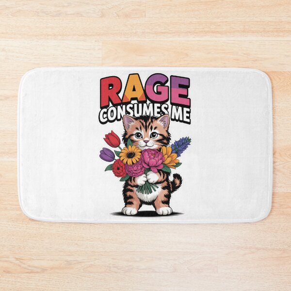 Item preview, Cute Cat Rage Consumes Me – Funny Cat Meme – Cute Kitty Flower designed and sold by SEBANOX.