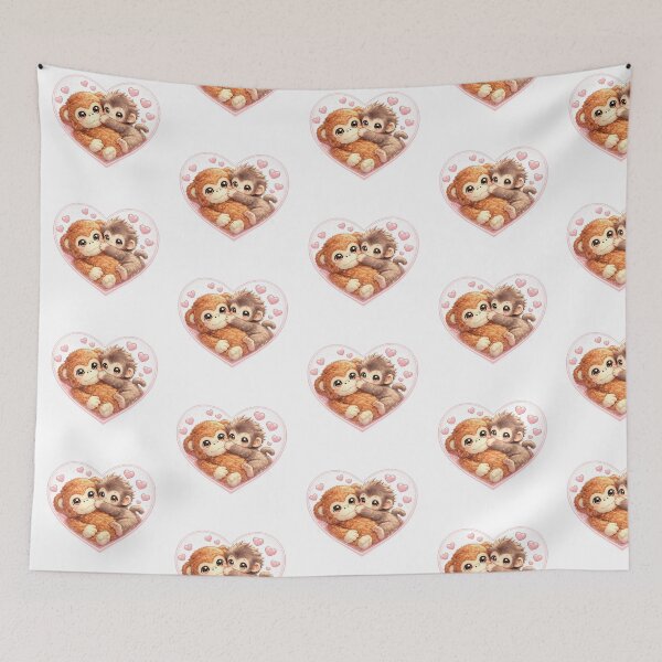 Item preview, Punch Baby Monkey Hugging Orangutan Plushie | Macaque | Cute Monkey  designed and sold by t-patterns.