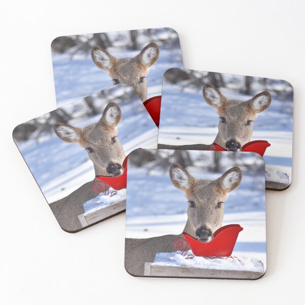 Item preview, Doe eating bird seed out of a sleigh designed and sold by NicoleFrederick.