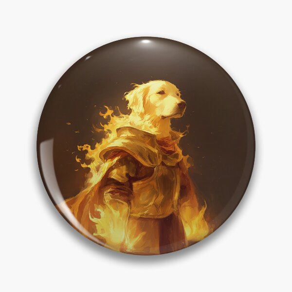 Item preview, Flaming Knight Golden Retriever designed and sold by Christian Weiss.