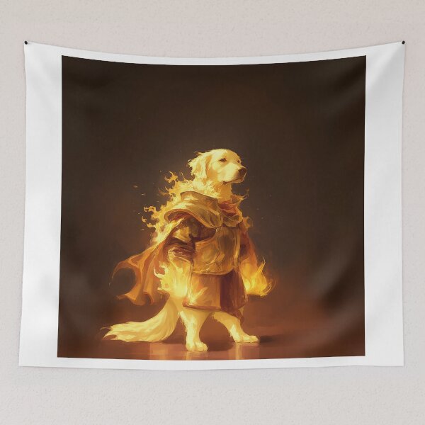 Item preview, Flaming Knight Golden Retriever designed and sold by Christian Weiss.