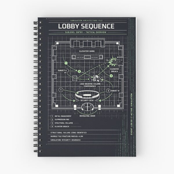 Item preview, Futuristic Lobby Blueprint – Neon Tactical Floor Plan Illustration designed and sold by MovieBuffs3000.