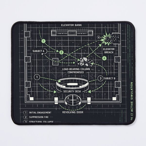 Item preview, Futuristic Lobby Blueprint – Neon Tactical Floor Plan Illustration designed and sold by MovieBuffs3000.