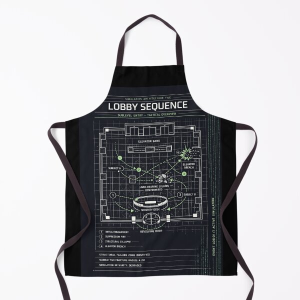 Item preview, Futuristic Lobby Blueprint – Neon Tactical Floor Plan Illustration designed and sold by MovieBuffs3000.