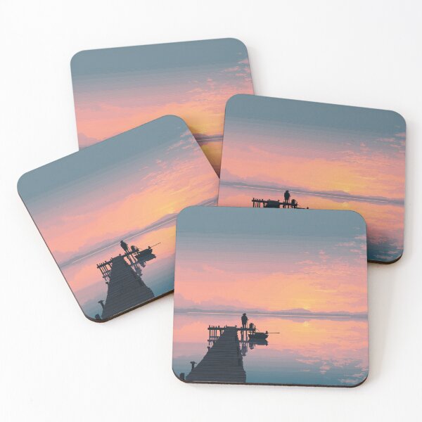 Item preview, Retro Pixel Art Fisherman at Dawn designed and sold by Rtymer.