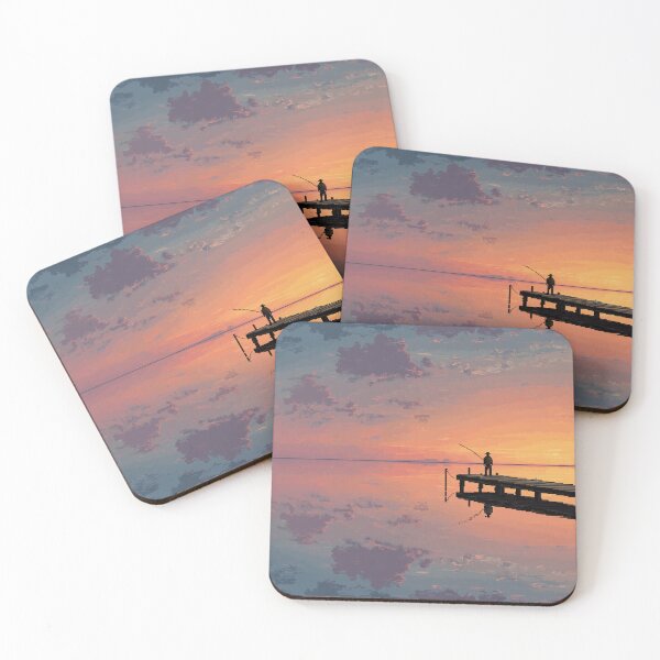 Item preview, Retro Pixel Art Fisherman at Dawn designed and sold by Rtymer.