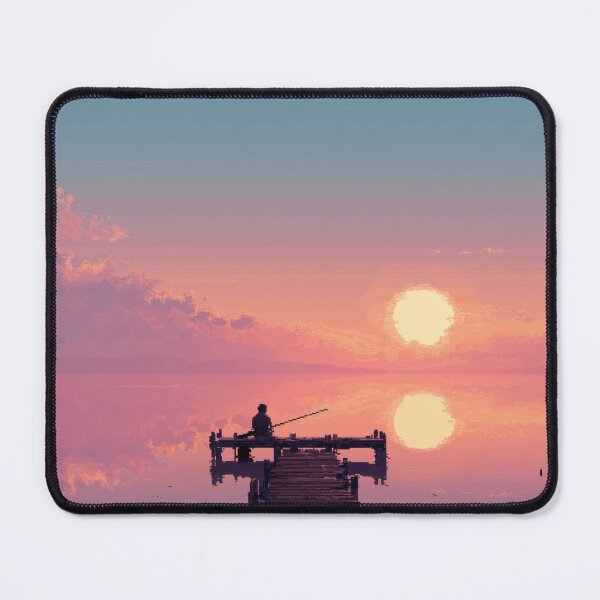 Item preview, Retro Pixel Art Fisherman at Dawn designed and sold by Rtymer.