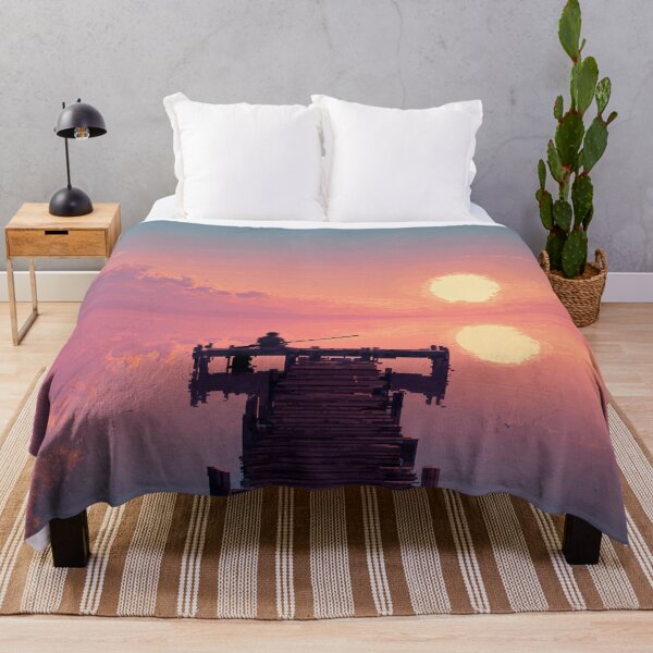 Item preview, Retro Pixel Art Fisherman at Dawn designed and sold by Rtymer.