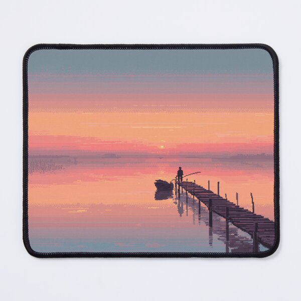 Item preview, Retro Pixel Art Fisherman at Dawn designed and sold by Rtymer.