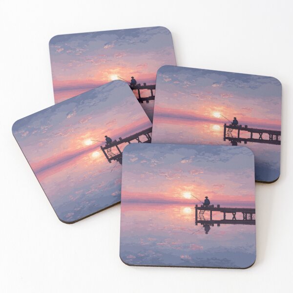 Item preview, Retro Pixel Art Fisherman at Dawn designed and sold by Rtymer.