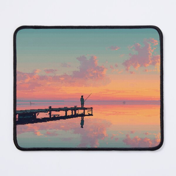 Item preview, Retro Pixel Art Fisherman at Dawn designed and sold by Rtymer.