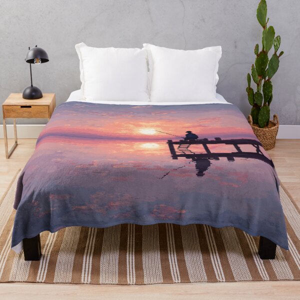 Item preview, Retro Pixel Art Fisherman at Dawn designed and sold by Rtymer.
