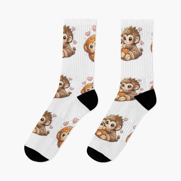 Item preview, Punch Baby Monkey Hugging Orangutan Plushie | Macaque | Cute Monkey  designed and sold by t-patterns.