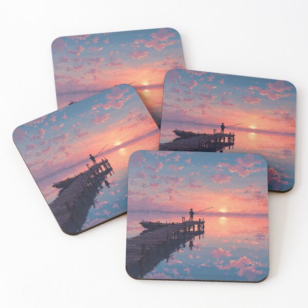 Item preview, Retro Pixel Art Fisherman at Dawn designed and sold by Rtymer.