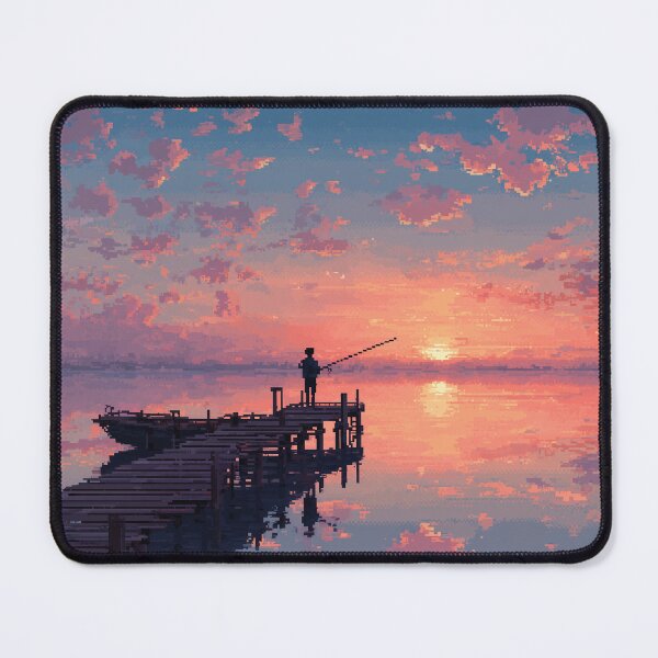Item preview, Retro Pixel Art Fisherman at Dawn designed and sold by Rtymer.