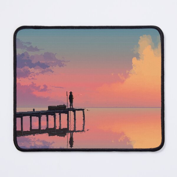Item preview, Retro Pixel Art Fisherman at Dawn designed and sold by Rtymer.