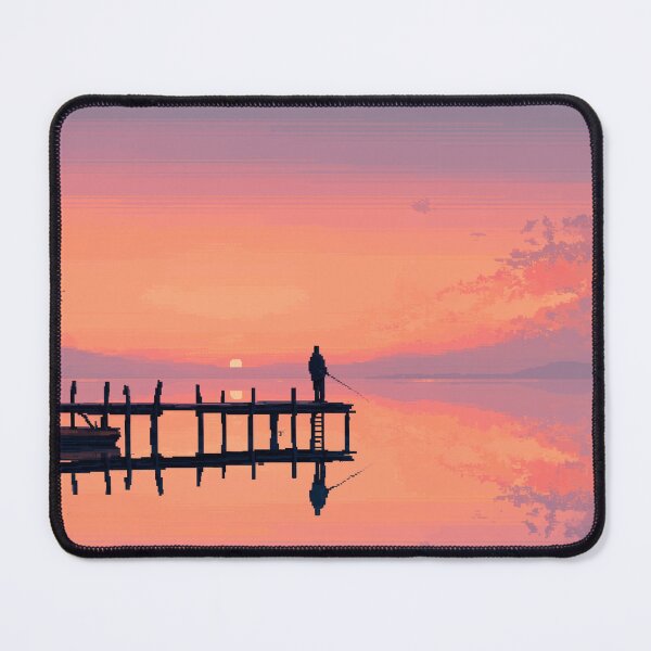 Item preview, Retro Pixel Art Fisherman at Dawn designed and sold by Rtymer.