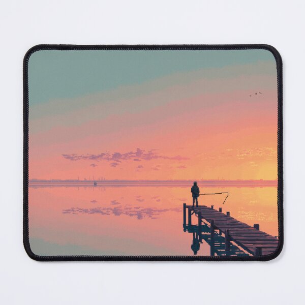 Item preview, Retro Pixel Art Fisherman at Dawn designed and sold by Rtymer.