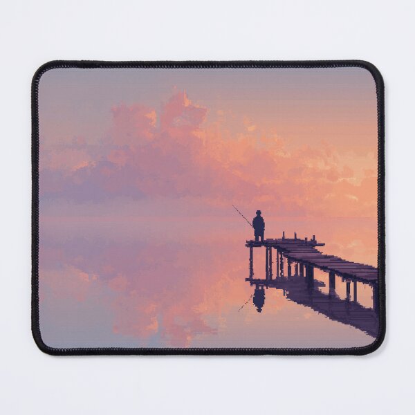 Item preview, Retro Pixel Art Fisherman at Dawn designed and sold by Rtymer.