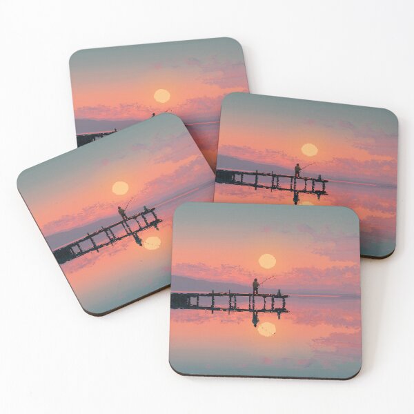 Item preview, Retro Pixel Art Fisherman at Dawn designed and sold by Rtymer.