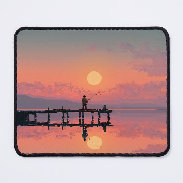 Item preview, Retro Pixel Art Fisherman at Dawn designed and sold by Rtymer.