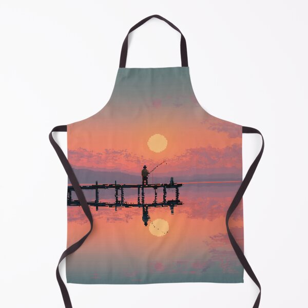 Item preview, Retro Pixel Art Fisherman at Dawn designed and sold by Rtymer.