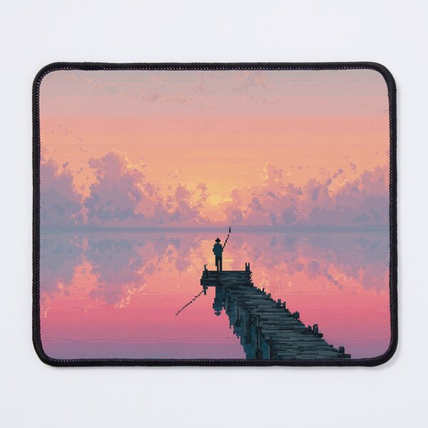 Item preview, Retro Pixel Art Fisherman at Dawn designed and sold by Rtymer.