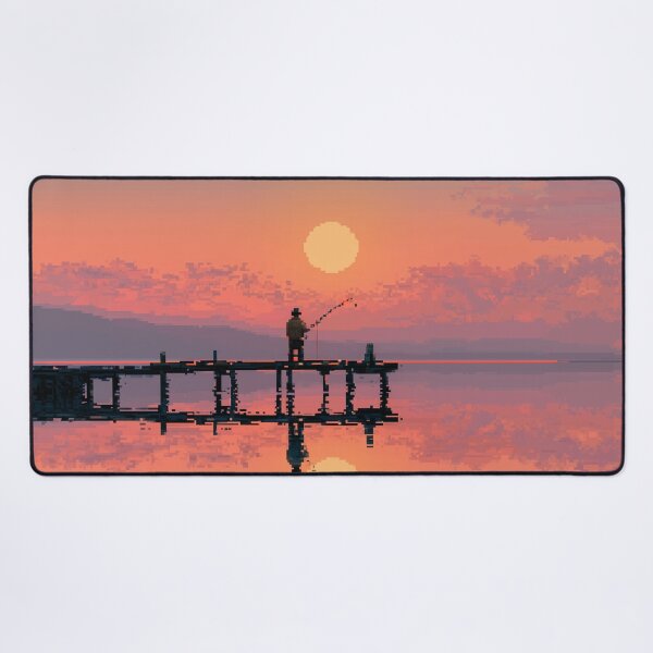 Item preview, Retro Pixel Art Fisherman at Dawn designed and sold by Rtymer.