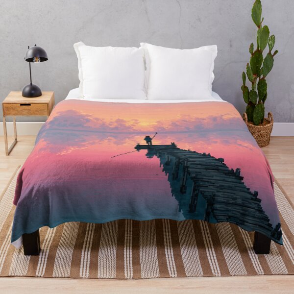 Item preview, Retro Pixel Art Fisherman at Dawn designed and sold by Rtymer.