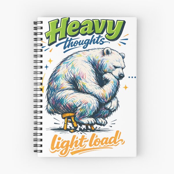 Item preview, Maurice the Vibe Existential Bear Heavy Thoughts Light Load Sketchy Art - Funny Animal Philosophy Aesthetic, Thinking Polar Bear on Tiny Stool Pencil Drawing Illustration for Deep Thinkers designed and sold by Vivaan Studio.