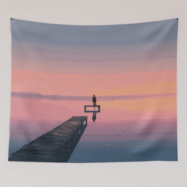 Item preview, Retro Pixel Art Fisherman at Dawn designed and sold by Rtymer.