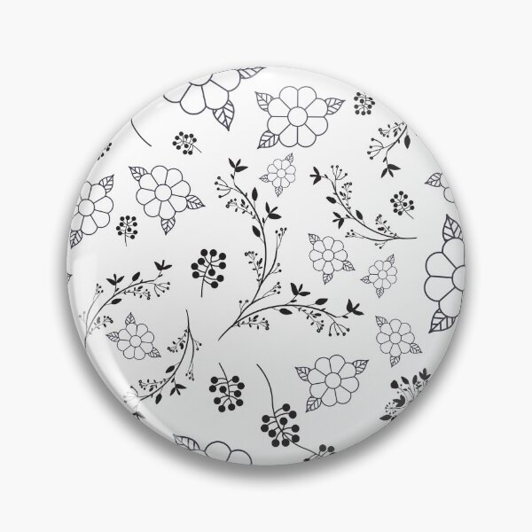 Aperçu de l'œuvre Joli motif floral minimaliste noir et blanc créée et vendue par ottrain.