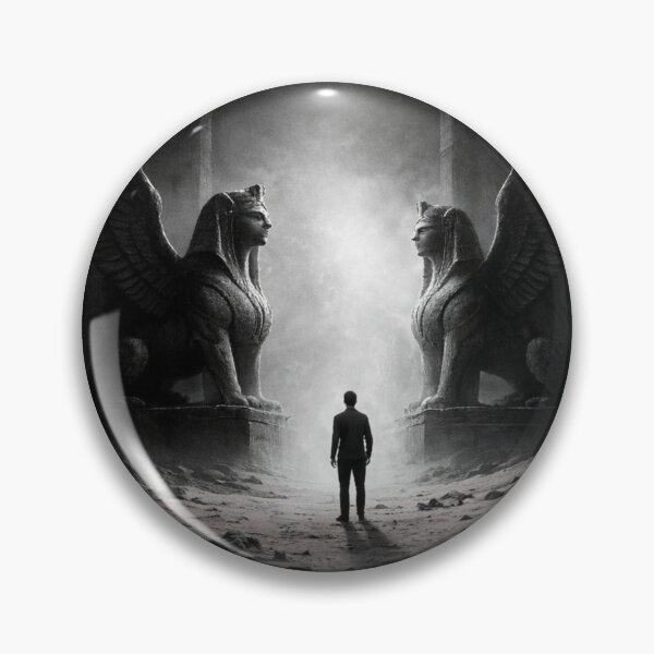 Item preview, Sphinx Gate of Judgment – Dark Mythical Minimal Art Design designed and sold by DanRoseMind.