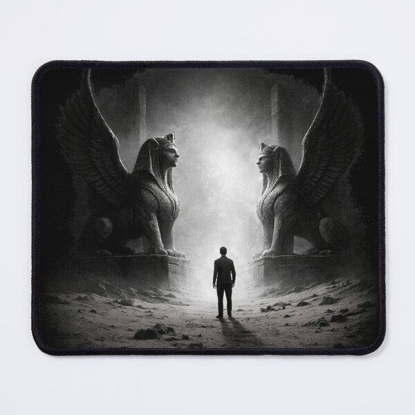 Item preview, Sphinx Gate of Judgment – Dark Mythical Minimal Art Design designed and sold by DanRoseMind.