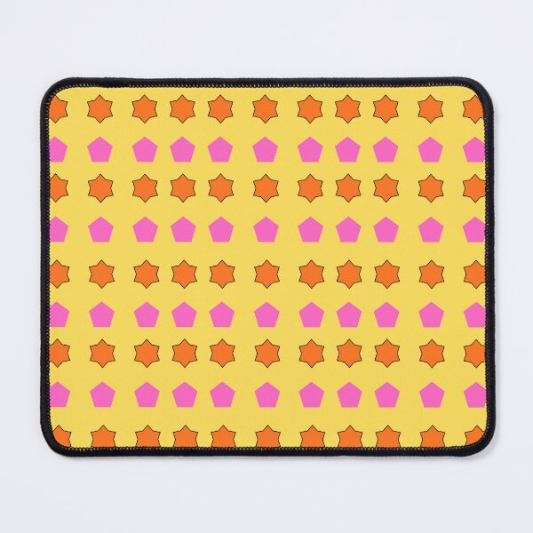 Item preview, Salmon Stars and Pink Pentagons on Yellow background pattern designed and sold by fev-rocks.