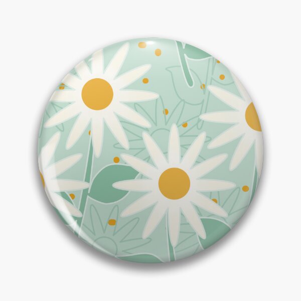 Item preview,  cute retro daisy floral pattern in mint green  designed and sold by KateKeoganDesign.