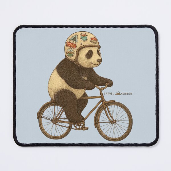 Item preview, Adventure Panda on Bike – Cute Travel Animal Illustration designed and sold by Aloloco.