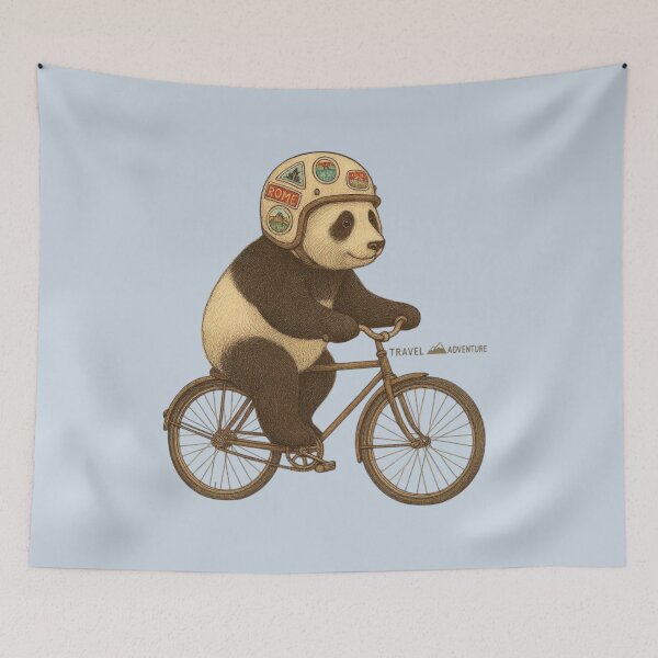 Item preview, Adventure Panda on Bike – Cute Travel Animal Illustration designed and sold by Aloloco.