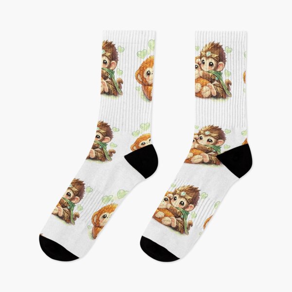 Item preview, Cute Punch Baby Monkey Hugging Orangutan Plushie | Cute Macaque   designed and sold by t-patterns.