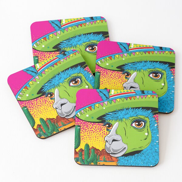 Item preview, Colorful Llama in a Vibrant Desert Landscape Scene designed and sold by Artessie.