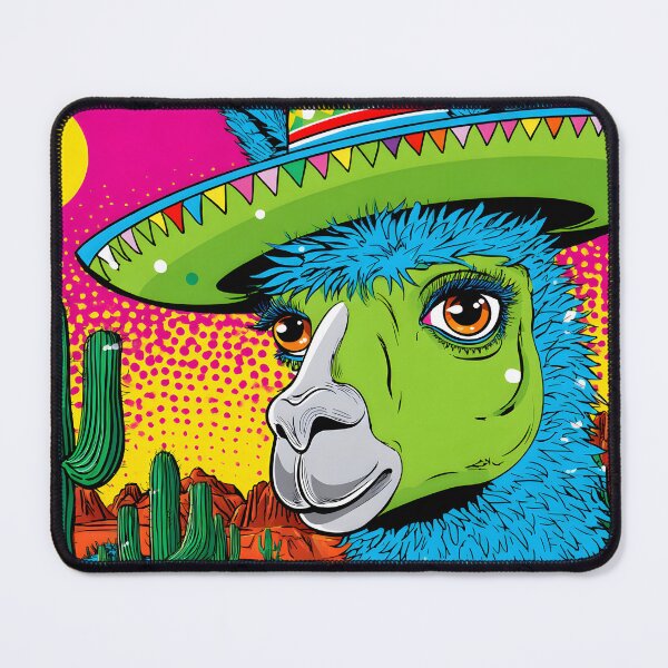Item preview, Colorful Llama in a Vibrant Desert Landscape Scene designed and sold by Artessie.