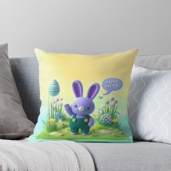 Item preview, 3D easter rabbit standing on grass with egg for happy holiday designed and sold by ideandesign.